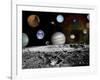 Solar System Montage of Voyager Images Photograph - Outer Space-Lantern Press-Framed Art Print