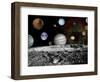 Solar System Montage of Voyager Images Photograph - Outer Space-Lantern Press-Framed Art Print