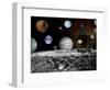 Solar System Montage of Voyager Images Photograph - Outer Space-Lantern Press-Framed Art Print