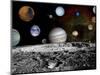 Solar System Montage of Voyager Images Photograph - Outer Space-Lantern Press-Mounted Art Print