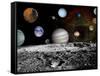 Solar System Montage of Voyager Images Photograph - Outer Space-Lantern Press-Framed Stretched Canvas