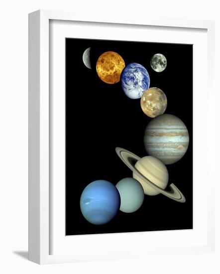 Solar System Montage-Stocktrek Images-Framed Photographic Print