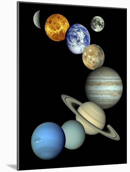 Solar System Montage-Stocktrek Images-Mounted Photographic Print