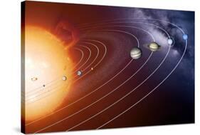 Solar System Orbits, Artwork-Detlev Van Ravenswaay-Stretched Canvas