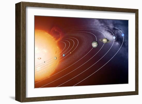 Solar System Orbits, Artwork-Detlev Van Ravenswaay-Framed Premium Photographic Print