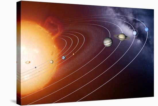 Solar System Orbits, Artwork-Detlev Van Ravenswaay-Stretched Canvas