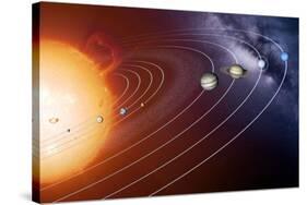 Solar System Orbits, Artwork-Detlev Van Ravenswaay-Stretched Canvas