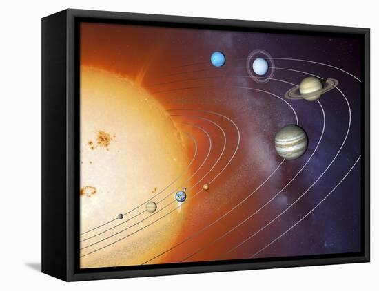 Solar System Orbits, Artwork-Detlev Van Ravenswaay-Framed Stretched Canvas