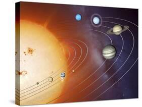 Solar System Orbits, Artwork-Detlev Van Ravenswaay-Stretched Canvas