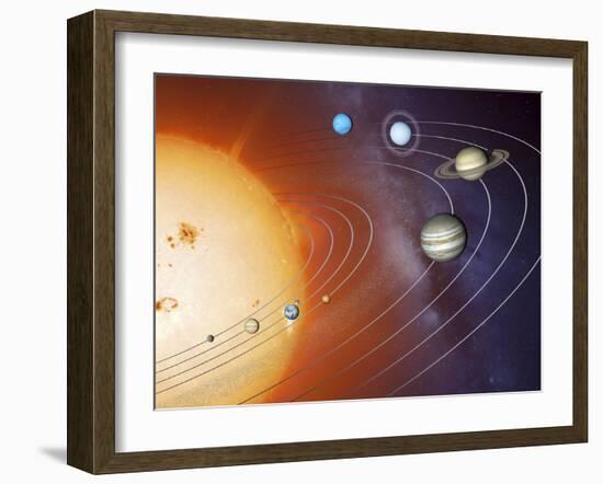 Solar System Orbits, Artwork-Detlev Van Ravenswaay-Framed Premium Photographic Print