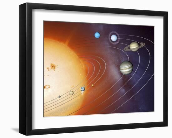 Solar System Orbits, Artwork-Detlev Van Ravenswaay-Framed Premium Photographic Print