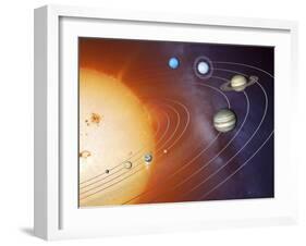 Solar System Orbits, Artwork-Detlev Van Ravenswaay-Framed Premium Photographic Print