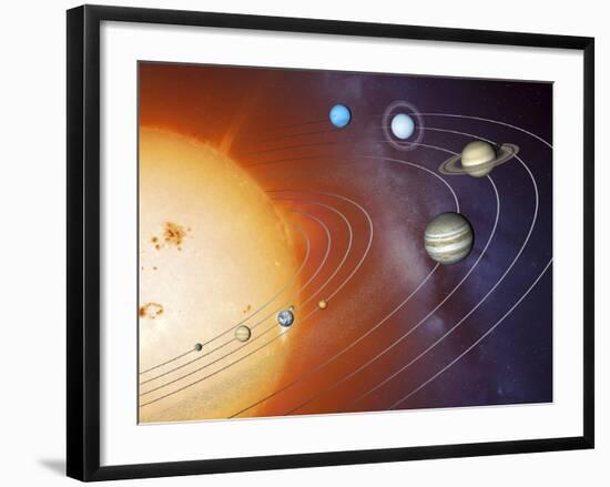 Solar System Orbits, Artwork-Detlev Van Ravenswaay-Framed Photographic Print