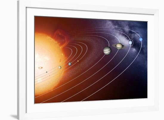 Solar System Orbits, Artwork-Detlev Van Ravenswaay-Framed Photographic Print