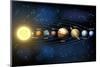 Solar System Planets Diagram-ChrisGorgio-Mounted Photographic Print