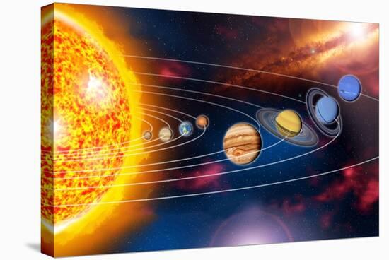 Solar System Planets-Jose Antonio-Stretched Canvas
