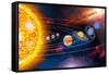 Solar System Planets-Jose Antonio-Framed Stretched Canvas