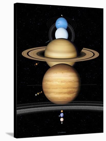 Solar System Planets-Detlev Van Ravenswaay-Stretched Canvas