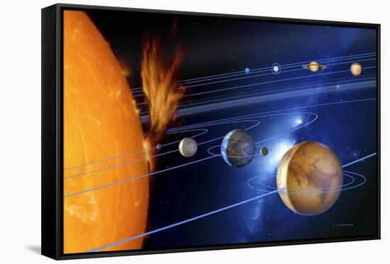 Solar System-Detlev Van Ravenswaay-Framed Stretched Canvas