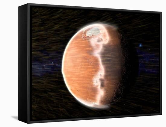 Solar Wind Stripping Atmosphere from Mars-null-Framed Stretched Canvas