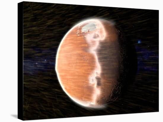 Solar Wind Stripping Atmosphere from Mars-null-Stretched Canvas