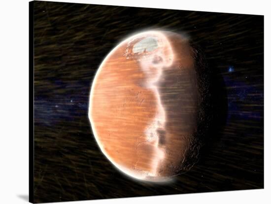 Solar Wind Stripping Atmosphere from Mars-null-Stretched Canvas