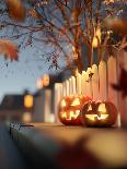 Halloween Street Decorations at Night-solarseven-Photographic Print