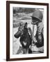 Soldier and German Shepard Wearing Gas Masks for Chemical Warfare Maneuvers-Andreas Feininger-Framed Photographic Print