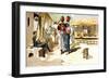 Soldier and Villagers-Richard Simkin-Framed Art Print