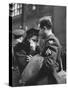 Soldier Consoling Wife as He Says Goodbye at Penn Station before Returning to Duty, WWII-Alfred Eisenstaedt-Stretched Canvas