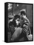 Soldier Consoling Wife as He Says Goodbye at Penn Station before Returning to Duty, WWII-Alfred Eisenstaedt-Framed Stretched Canvas