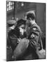 Soldier Consoling Wife as He Says Goodbye at Penn Station before Returning to Duty, WWII-Alfred Eisenstaedt-Mounted Photographic Print