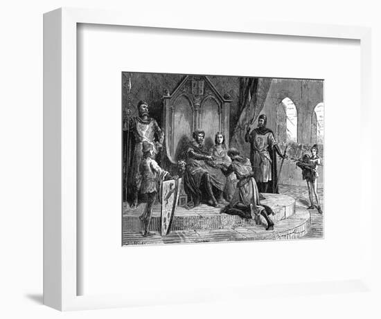 Soldier Declares Feudal Homage to the King-Emile Bayard-Framed Art Print