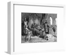 Soldier Declares Feudal Homage to the King-Emile Bayard-Framed Art Print