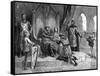 Soldier Declares Feudal Homage to the King-Emile Bayard-Framed Stretched Canvas