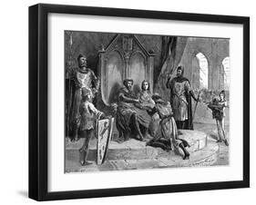 Soldier Declares Feudal Homage to the King-Emile Bayard-Framed Art Print