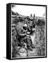 Soldier Eating in a Trench in the Champagne Region, 1916-Jacques Moreau-Framed Stretched Canvas