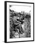 Soldier Eating in a Trench in the Champagne Region, 1916-Jacques Moreau-Framed Photographic Print