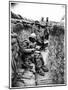 Soldier Eating in a Trench in the Champagne Region, 1916-Jacques Moreau-Mounted Photographic Print