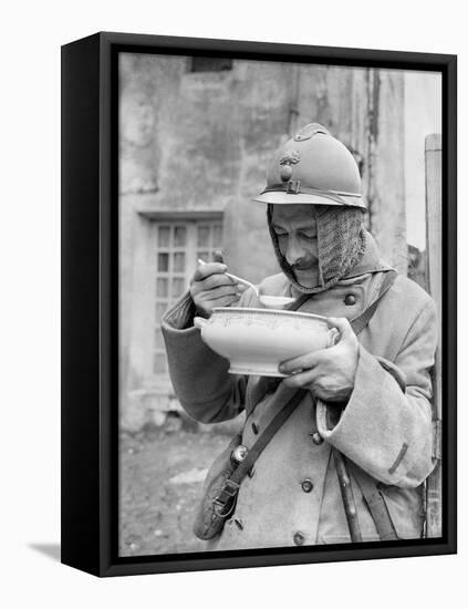 Soldier Eating Soup, 1915-Jacques Moreau-Framed Stretched Canvas