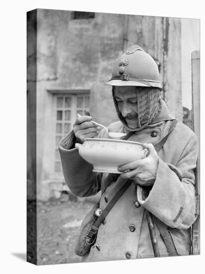 Soldier Eating Soup, 1915-Jacques Moreau-Stretched Canvas