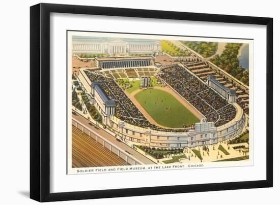 Soldier Field and Field Museum, Chicago, Illinois-null-Framed Art Print