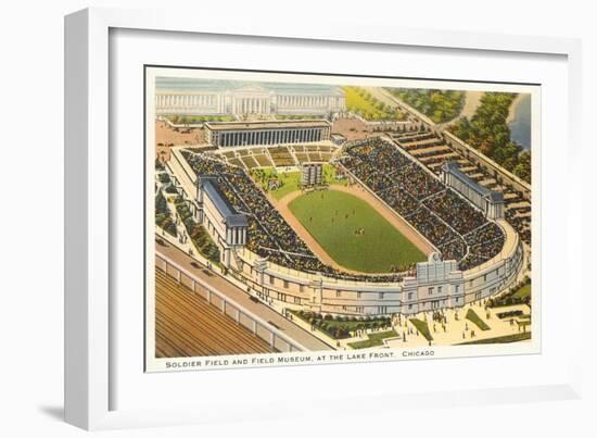 Soldier Field and Field Museum, Chicago, Illinois-null-Framed Art Print