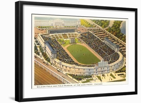 Soldier Field and Field Museum, Chicago, Illinois-null-Framed Art Print