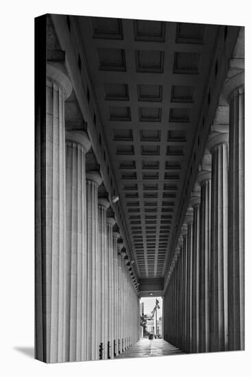 Soldier Field Colonnade Chicago BW-Steve Gadomski-Stretched Canvas