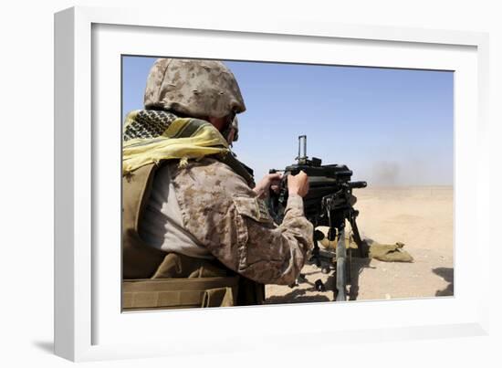 Soldier Fires the Mk. 19 Grenade Launcher-null-Framed Photographic Print