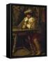 Soldier from the Thirty Years' War with beer mug-Wilhelm Trübner-Framed Stretched Canvas