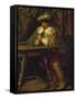 Soldier from the Thirty Years' War with beer mug-Wilhelm Trübner-Framed Stretched Canvas