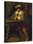 Soldier from the Thirty Years' War with beer mug-Wilhelm Trübner-Stretched Canvas