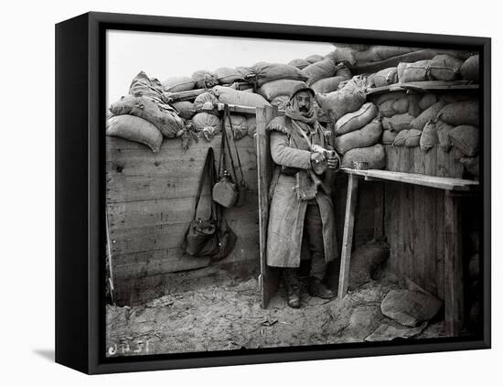 Soldier in a Shelter, Nieuwpoort, 1915-Jacques Moreau-Framed Stretched Canvas